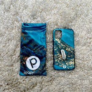 Loopy turquoise swirl  iPhone 11 case
